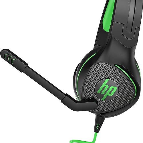 HP Pavilion Gaming Green Headset 400 – Padded Headset with Adjustable Mic and Control from the Cord, Gaming, PC, Xbox, PlayStation, Zoom