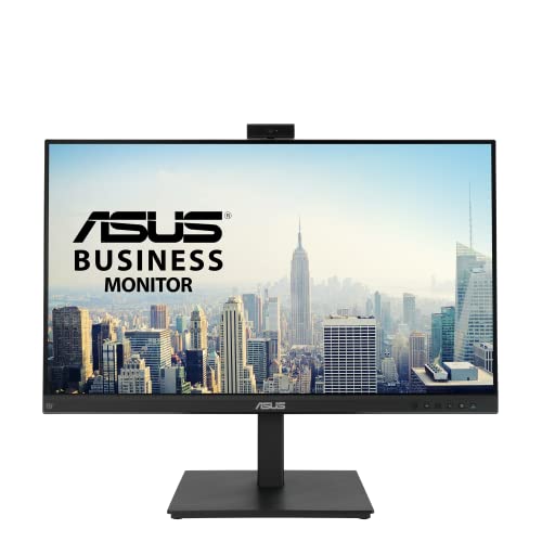 ASUS BE279QSK Video Conferencing Monitor - 27 inch, Full HD, IPS, Frameless, Full HD Webcam, Mic Array, Stereo Speakers, Ergonomic Design, HDMI, Eye Care, Mini-PC Mount Kit, Wall Mountable