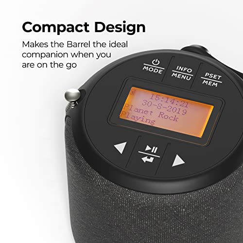 DAB Radio Portable, Bluetooth Speaker, DAB Plus/DAB Radio, FM Radio, Shower Speaker, IPX4 Splashproof Water Resistant, Type-C USB, 5W Stereo Speaker with Bluetooth 5.0, Rechargeable