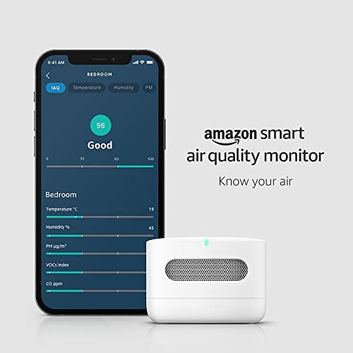 Amazon Smart Air Quality Monitor | Know your air, Works with Alexa, Certified for Humans device