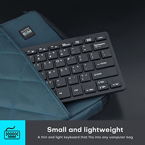 OHHXGK USB Wired Mini Keyboard, Slim Ergonomic Keyboard Small Compact Simple Wired Business Keyboard for Laptop and Desktop Computer, Plug and Play Small USB Keyboard