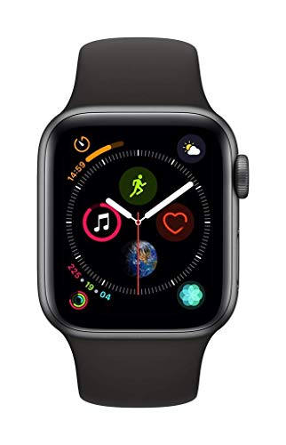 Apple Watch Series 4 (GPS, 40mm) - Space Gray Aluminum Case with Black Sport Band (Renewed)