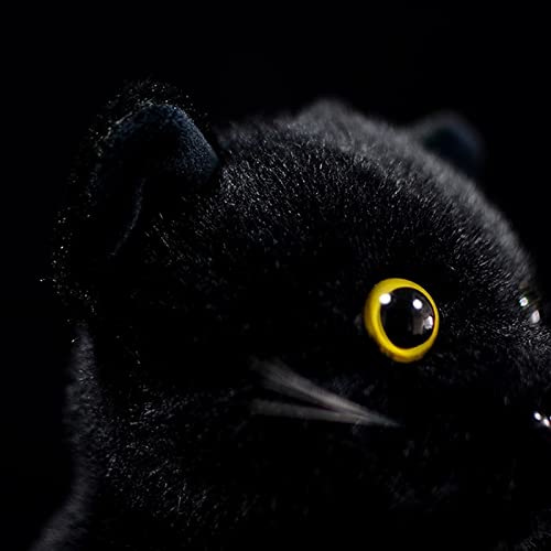 lilizzhoumax Simulation Black Cat Plush Toy Stuffed Animals Cute cat 28cm/11”, Realistic Stuffed Animal Super Soft Cat Plush Home Decoration Animal Toys birthday Gift for Kids