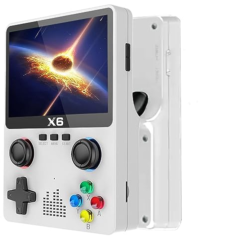 X6 Handheld Games Consoles, Built In 10000+ Games, 3.5 Inch IPS Screen Retro Games Console, 11 Emulators Retro Handheld Game Console With Dual 3D Joystick, Supports two-Player Games