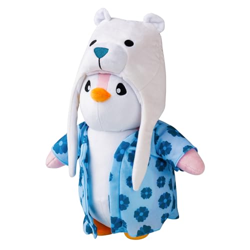 BANDAI Pudgy Penguins Polar Bear Outfit Huggable Plush Toy From Pudgy World| 30cm Polar Bear Penguin Soft Toy | Super Soft And Cuddly Pudgy Penguins Toys | Soft Toys For Fans Of Cute Things
