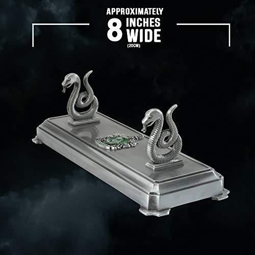 The Noble Collection Harry Potter Slytherin Wand Stand - 8in (20cm) Silver-Coloured Individual Wand Stand - Harry Potter Film Set Movie Props Wands  - Gifts for Family, Friends & Harry Potter Fans