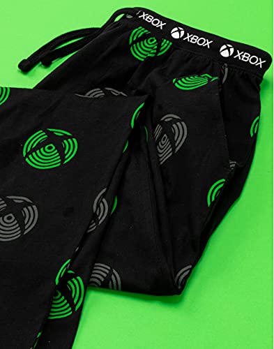 Xbox Lounge Pants For Men | Adults Green Black Drawstring Pockets Pyjamas Trousers | Game Console Pjs Merchandise Gifts XXL