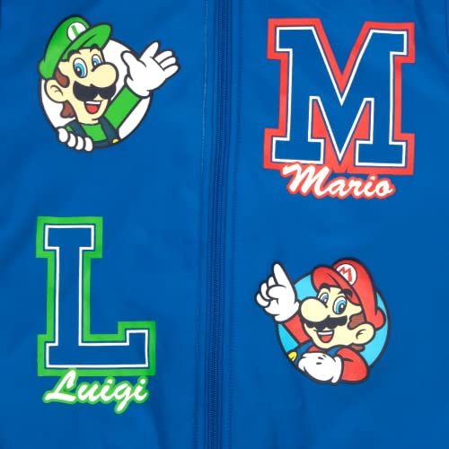 Nintendo Super Mario Bomber Jacket, Mario and Luigi Bomber Jacket, Bros. Blue, 10-12