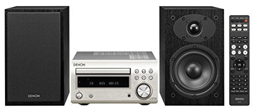 Marantz Denon Hifi System, CD Player with Speakers, Audio Receiver, Bluetooth, 2x30W + Subwoofer PreOut, FM Radio/DAB/DAB+ Tuner, 2x Digital Optical Input & 1x Headphone Output - Silver