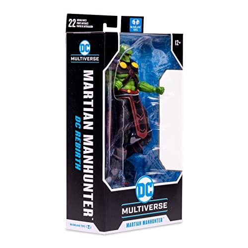 McFarlane Toys, DC Multiverse Martian Manhunter 7-inch Action Figure with 22 Moving Parts, Collectible DC Rebirth Figure with Unique Collector Character Card – Ages 12+