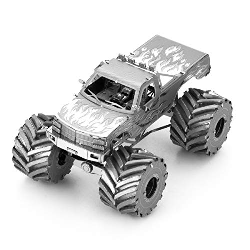 Fascinations Metal Earth Monster Truck 3D Metal Model Kit Bundle with Tweezers