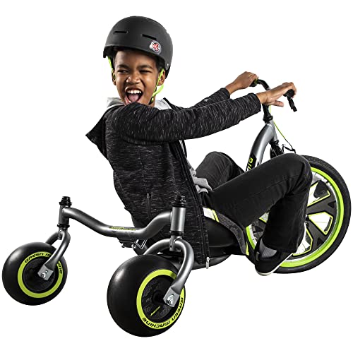 Huffy Green Machine Drift Trike Stunts Drifts and Spins Fun Action Packed Thrill Kart, Green, Grey & Black