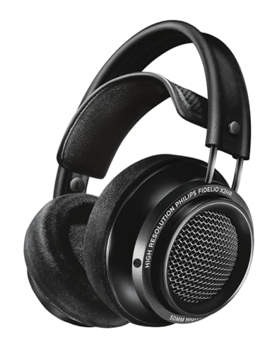 PHILIPS Fidelio X2HR Over-Ear High Resolution Wired Headphones | Open-Back Design | Double-Layered Ear Shells | 50 mm Neodymium Drivers | Deluxe Memory Foam Earpads