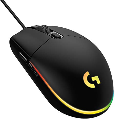 Logitech G203 LIGHTSYNC Gaming Mouse with Customizable RGB Lighting, 6 Programmable Buttons, Gaming Grade Sensor, 8K DPI Tracking, Lightweight - Black