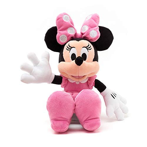 Disney Store Official Minnie Mouse Small Soft Plush Toy, 33cm/12”, Iconic Cuddly Toy Character in Pink Polka Dot Dress and Bow with Embroidered Features, Suitable for All Ages