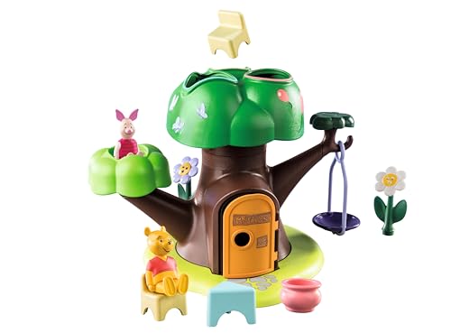 Playmobil 71316 1.2.3 & Disney: Winnie's & Piglet's Tree House, Winnie-the-Pooh, educational toys for toddlers, gifting toy and fun imaginative role-play, playsets for children ages 12 months+