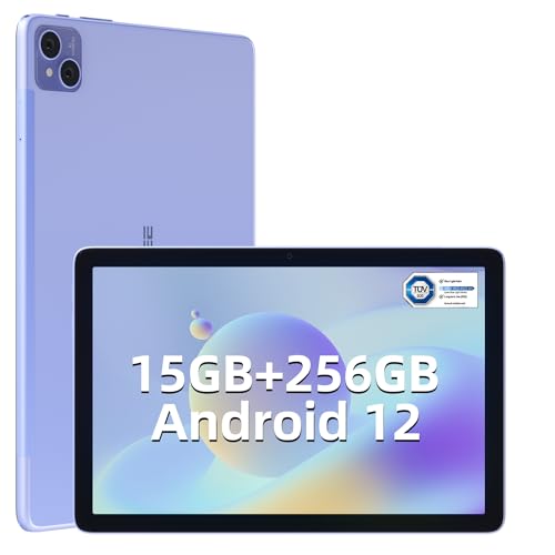 DOOGEE T10PRO Tablet 10.1 Inch FHD+, 15GB RAM + 256GB ROM TF 1TB, 8580mAh Battery Octa-Core Android 12 Tablet PC with Dual 4G, 13MP + 8MP Cameras, 2.4/5G WiFi TÜV Certified, Purple