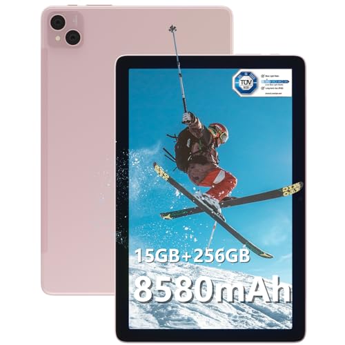 DOOGEE T10PRO Tablet 10.1 Inch FHD+, 15GB RAM + 256GB ROM TF 1TB, 8580mAh Battery Octa-Core Android 12 Tablet PC with Dual 4G, 13MP + 8MP Cameras, 2.4/5G WiFi TÜV Certified, Pink