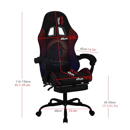 Play haha.Gaming chair Office chair Swivel chair Computer chair Work chair Desk chair Ergonomic Chair Racing chair Leather chair Video game chairs (BR-LEO,With footrest)