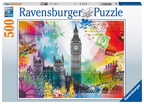 Ravensburger London Postcard 500 Piece Jigsaw Puzzle for Adults & Kids Age 10 Years Up - England, UK