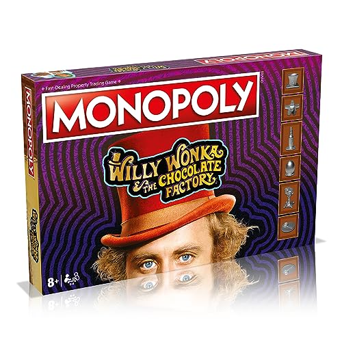 Winning Moves Willy Wonka and the Chocolate Factory Monopoly Board Game, Advance to Slugworth, Charlie Bucket and Furnace and trade your way to success, great gift for ages 8 plus