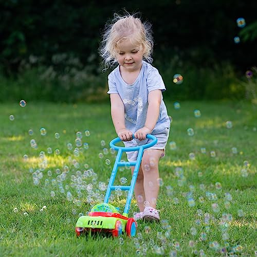 Bubble Mania Bubble Lawn Mower Toy - Friction Powered, No Batteries Required - Bubble Mower For Kids - Kids Garden Toys - Kids Toy Bubble Lawnmower - Toddler Outdoor Garden Toys For 2 Year Olds Plus