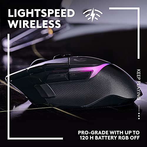 Logitech G502 X PLUS LIGHTSPEED Wireless RGB Gaming Mouse - Optical Mouse with LIGHTFORCE Hybrid Switches, LIGHTSYNC RGB, HERO 25K Gaming Sensor, Compatible with PC - macOS/Windows - Black