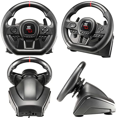 Superdrive - GS650-X racing wheel with manual shifter, 3 pedals, and paddle shifters for Xbox Serie X/S, PS4, Xbox One (programmable)