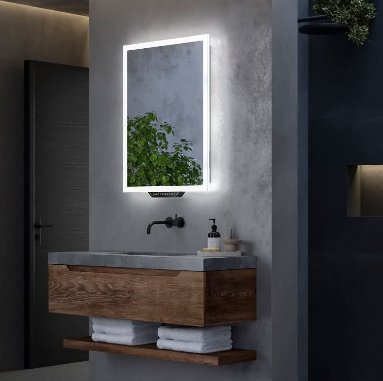 Luka Smart Mirror with Alexa Built-in | 600 x 800 | Bathroom Safe | IP44 Rated | TrueHue | Anti-fog | Night Light