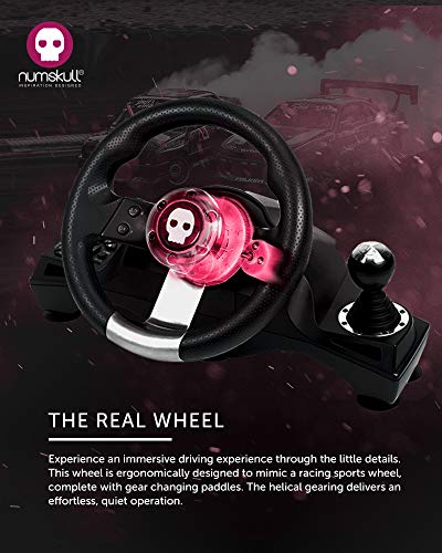 Numskull Next-Gen Pro Racing Wheel with Pedals and Shifter - Compatible with Xbox Series X|S, Xbox One, PS4, Nintendo Switch and PC - Realistic Steering Wheel Controller Accessory