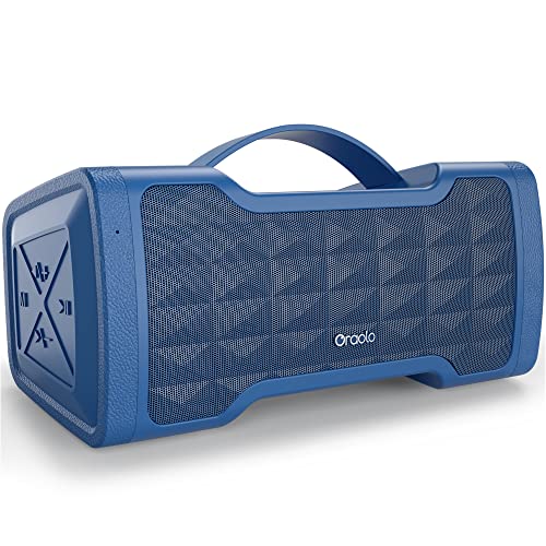 oraolo Loud Bluetooth Speaker 40W Portable Bluetooth Speaker Large Stereo Sound, IPX6 Waterproof, Support USB/AUX Input, Built-in Mic for Home Party Outdoor (Blue)