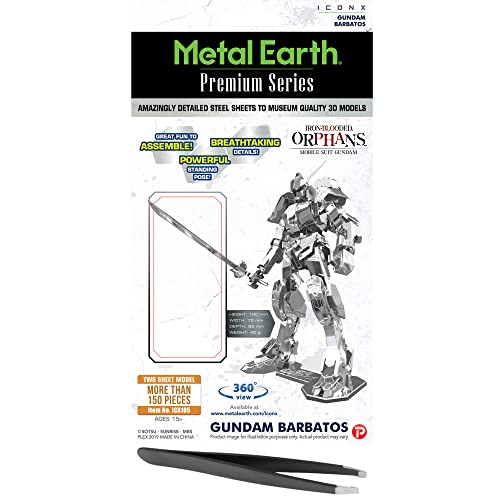 Metal Earth Premium Series Gundam Barbatos 3D Metal Model Kit Bundle with Tweezers Fascinations