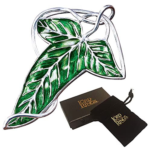 The Noble Collection The Lord of the Rings Elven Leaf Brooch - 2.8in (7cm) Costume Jewellery Enamelled Brooch - Officially Licensed Film Set Movie Props Jewellery Gifts