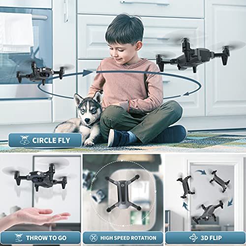 DEERC Drone for Kids with Camera 1080P HD FPV, D40 Foldable Mini Quarcopter for Beginners with Throw to Go, Altitude Hold, Voice Control, Trajectory Flight, Gesture Selfie, 3D Flips, 2 Batteries