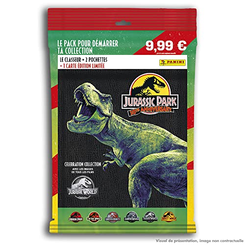 Panini Jurassic World Anniversary Trading Cards Starter Pack, Mixed, 1 (French)