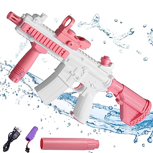 Water Gun for Kids Adults, Long Range Large Capacity Automatic Water Pistol Suitable For Girls Boys 7 8 9+ Summer Outdoor Pool Beach Garden Outdoor Water Party Toy Gift. (pink)