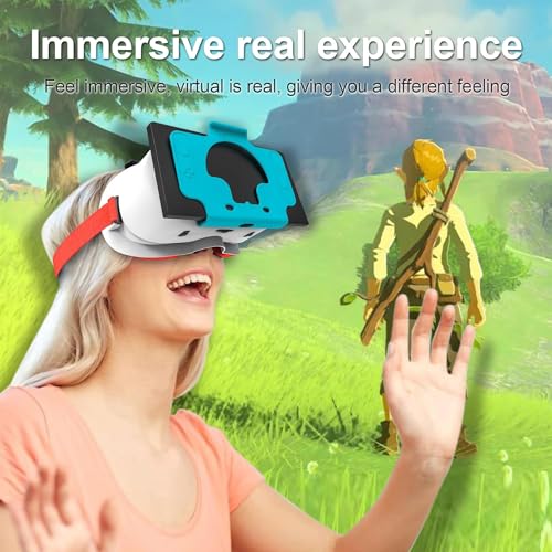 DEVASO VR Headset for Nintendo Switch & Switch OLED Model, 3D VR Glasses with Adjustable Lens for Virtual Reality Gaming Experience, Switch VR Labo Goggles Headset for Nintendo Switch
