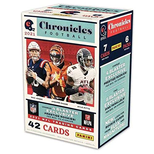 2021 Panini Chronicles NFL Football Blaster Value Box - 6 Packs per Box - 42 Trading Cards per Box