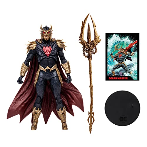 McFarlane Toys DC Direct Page Punchers Ocean Master 7-Inch Action Figure - Incredibly Detailed Rival of Aquaman with Ultra Articulation, Trident, Comic, and Collectible Art Card