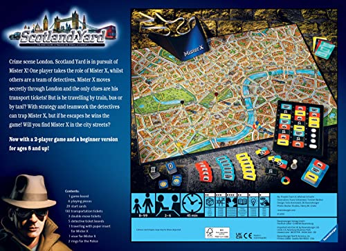 Ravensburger Scotland Yard Strategy Board Games for Families - Children & Adults Age 8 Years Up - 2 to 6 Players - Kids Gifts