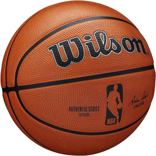 Wilson Basketball, NBA Authentic Series Model, Outdoor, Tackskin Rubber, Size: 7, Brown