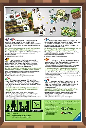 Ravensburger Minecraft Builders & Biomes Farmer's Market Expansion Pack - Strategy Board Game for Kids Age 10 Years Up (Requires Base Game)