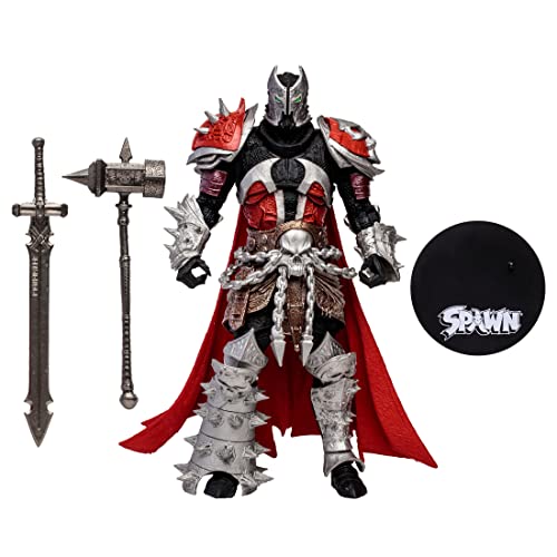 McFarlane Toys, Spawn Comic 7-inch Medieval Spawn Action Figure with 22 Moving Parts, Collectible Figure with Accessories and Collectors Stand Base – Ages 12+