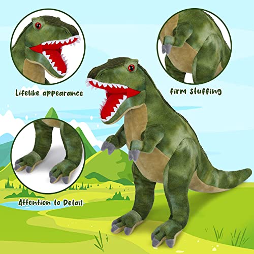 Tyrannosaurus Rex Plush Toy, Dinosaur Stuffed Animal Throw Plushie Pillow Doll, Soft Blue Fluffy Friend Hugging Cushion - Present for Every Age & Occasion