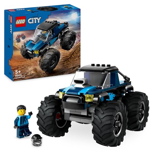 LEGO City Blue Monster Truck Toy for 5 Plus Year Old Boys & Girls, Vehicle Set with a Driver Minifigure, Creative Race Car Toys for Kids, Birthday Gift Idea 60402