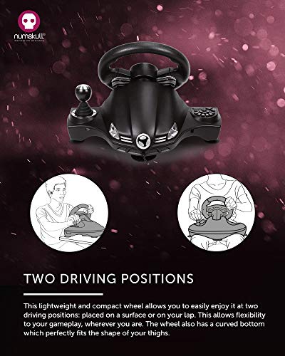 Numskull Next-Gen Pro Racing Wheel with Pedals and Shifter - Compatible with Xbox Series X|S, Xbox One, PS4, Nintendo Switch and PC - Realistic Steering Wheel Controller Accessory