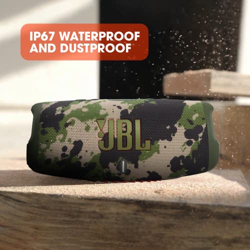 JBL Charge 5 - Portable Bluetooth Speaker with deep bass, IP67 waterproof and dustproof, 20 hours of playtime, built-in powerbank, in camo