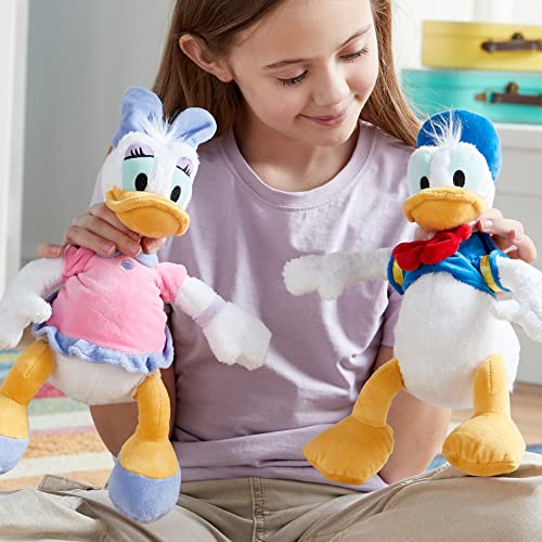 Disney Store Official Daisy Duck Small Soft Toy for Kids, 30cm/11”, Cuddly Character with Soft Feel Finish and Embroidered Details, Squishy Bean Bag Tummy - Suitable for Ages 0+
