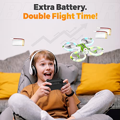 BEZGAR HQ051S Drone for Kids - Mini Drone with Upgraded LED Lighting Effect, RC Drones 3D Flip and Headless Mode, Quadcopter Drone for Beginners, Easy to fly Gift Toy for Boys Girls and Adults