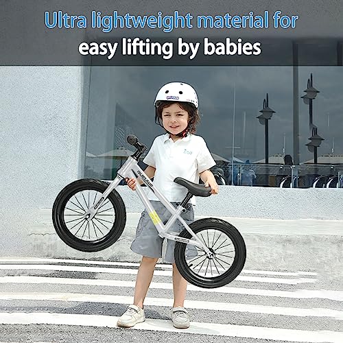 Bueuwe 16 inch Balance Bike for 4 5 6 7 8 9 Year Old Boys Girls - Large No pedal bike for Age 3+ Kids Toys Birthday Gift,Yellow,Blue,Silver Color